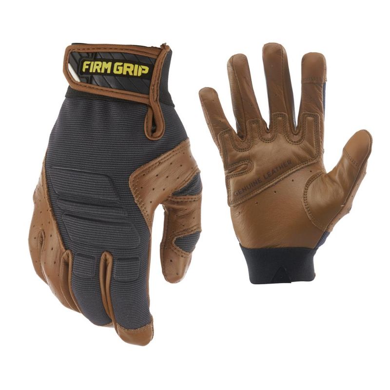 Photo 1 of Firm Grip Gel Pro Hybrid Large Glove (1-Pair), Brown
