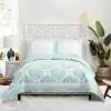 Photo 2 of Bohemian Breeze Aqua King Cotton Quilt (Set of 3)
