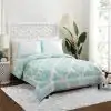 Photo 1 of Bohemian Breeze Aqua King Cotton Quilt (Set of 3)
