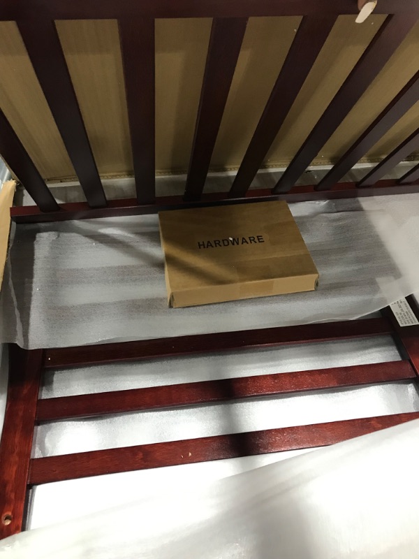 Photo 4 of Dream on Me Aden 4-in-1 Convertible Mini Crib Cherry
