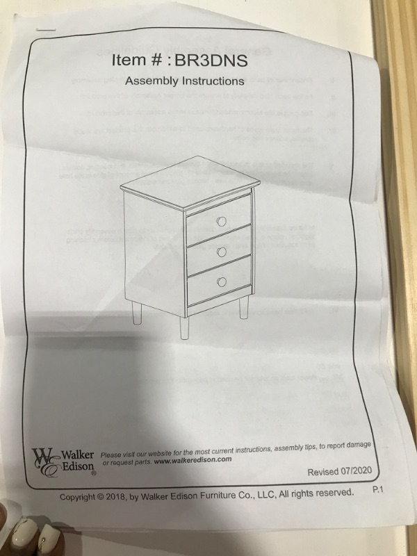 Photo 4 of 3 Drawer Solid Wood Nightstand in White
