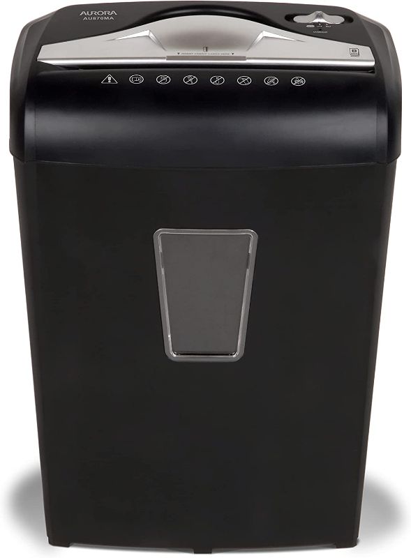 Photo 1 of Aurora AU870MA High-Security 8-Sheet Micro-Cut Paper Credit Card Shredder Black
