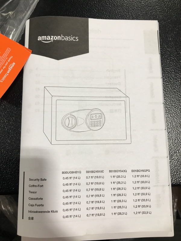 Photo 4 of Amazon Basics Steel Security Safe and Lock Box with Electronic Keypad - Secure Cash, Jewelry, ID Documents - 0.5 Cubic Feet, 13.8 x 9.8 x 9.8 Inches
