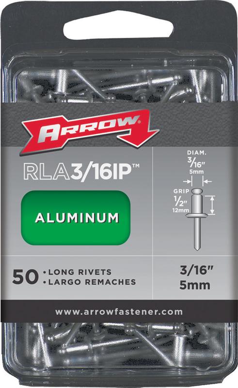Photo 1 of Arrow Long Aluminum 3/16-inch Rivet 50-Pack Model RLA3/16IP
