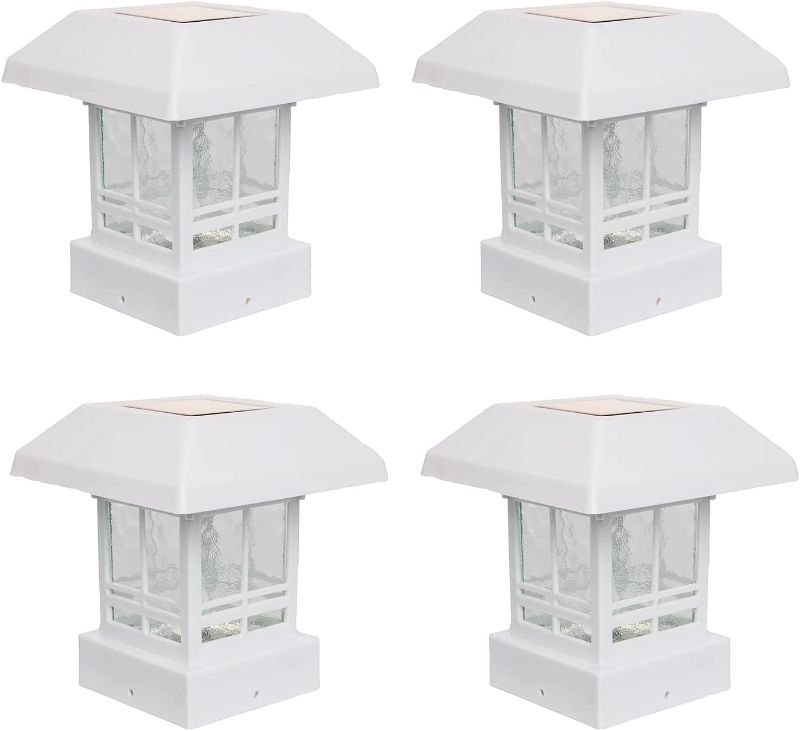 Photo 1 of 
GreenLighting 4 Pack Trophy 15 Lumen Solar Powered LED Post Cap Light for 4x4 or 5x5 Posts (White)
