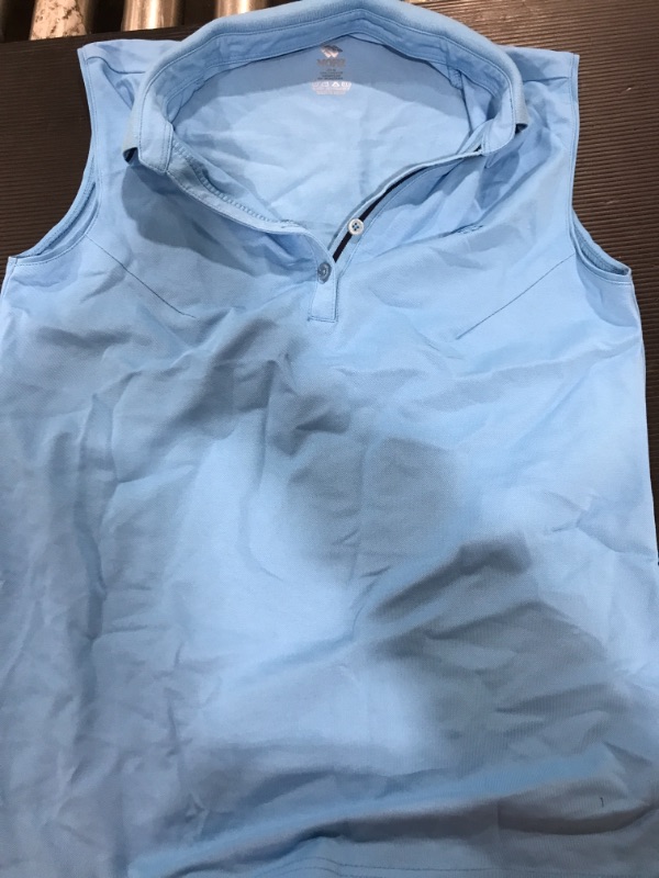 Photo 1 of BABY BLUE SLEEVELESS COLLARD SHIRT
SIZE M