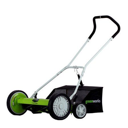 Photo 1 of "GreenWorks 25072 20-Inch 2-in-1 Push Reel Lawn Mower W/ Grass Catcher"