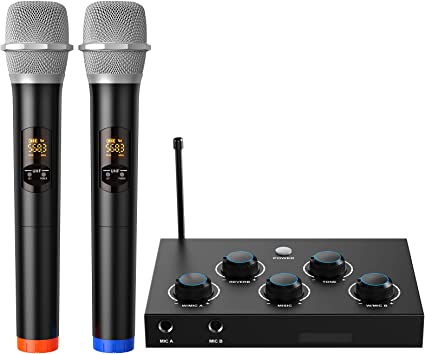 Photo 1 of DIGITNOW!Portable Karaoke Microphone Mixer System Set, with Dual UHF Wireless Mic, HDMI-ARC/Optical/AUX & HDMI In/Out in Singing Receiver for Smart TV, PC, KTV, Home Theater, Amplifier, Speaker
