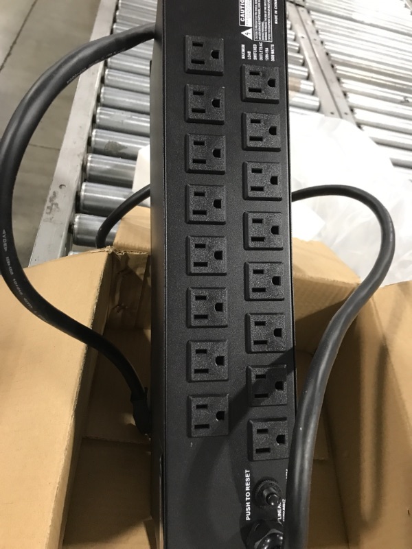 Photo 4 of PylePro PDU Power Strip Surge Protector - 3600 Watt 15 Amp 20 Outlet Heavy Duty Electric Extension Cord - 2U Rack Mount Power Conditioner W/ AC Filter
