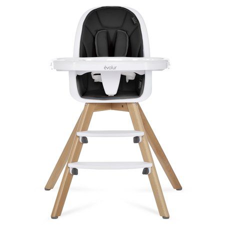 Photo 1 of Evolur Zoodle 3-in-1 High Chair Booster Feeding Chair with Modern Design Black (Model #254)
