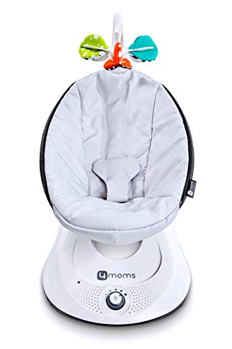 Photo 1 of 4moms RockaRoo Baby Swing + Safety Strap Fastener, Compact Baby Rocker with Front to Back Gliding Motion, Grey Classic
