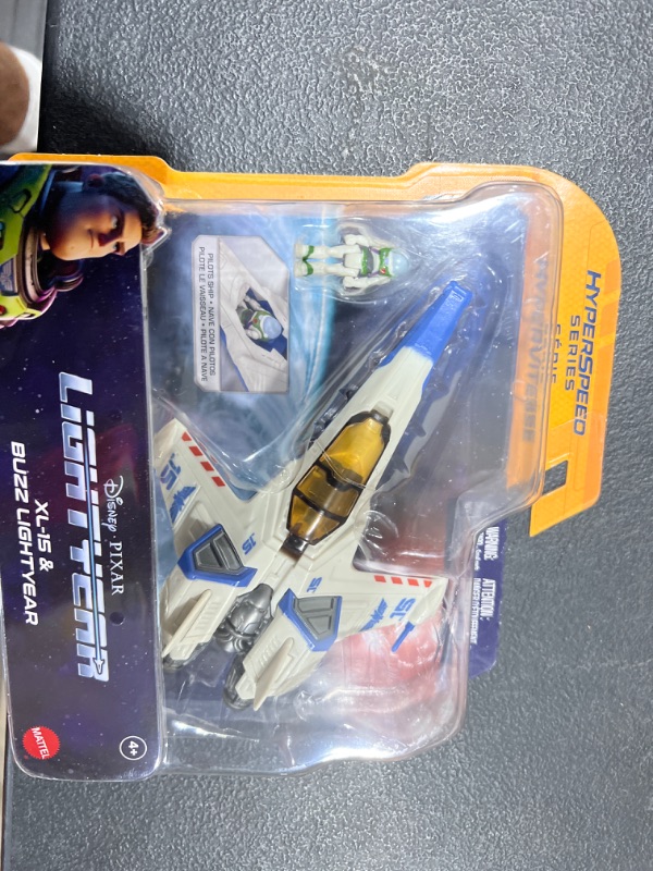 Photo 2 of Disney Pixar Lightyear Hyperspeed Series XL-15 Spaceship & Buzz Lightyear Figure, 6 Inch Long Vehicle & 1.25 Inch Figure, Toy 4 Years & Up
