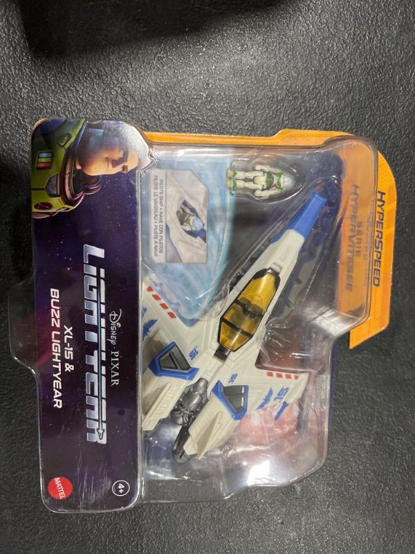 Photo 2 of Disney Pixar Lightyear Hyperspeed Series XL-15 Spaceship & Buzz Lightyear Figure, 6 Inch Long Vehicle & 1.25 Inch Figure, Toy 4 Years & Up
