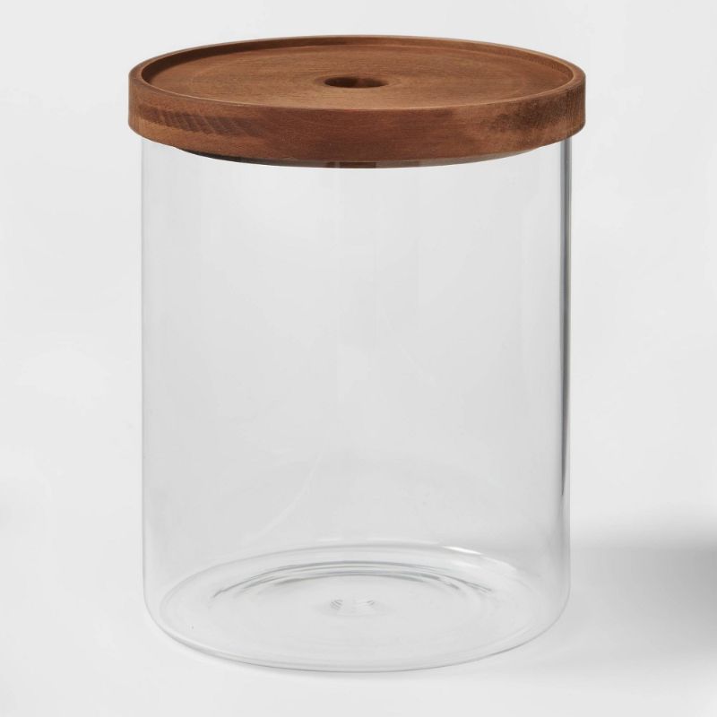 Photo 1 of 105oz Glass Storage Canister with Wood Lid - Threshold™

