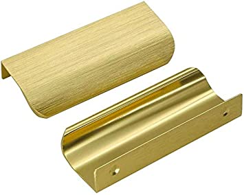 Photo 1 of 10Pack goldenwarm Edge Drawer Pulls Gold Cabinet Door Hardware - PH7027GD76 Cabinet Finger Edge Pull Hidden Drawer Handles Cabinet Finger Pulls
