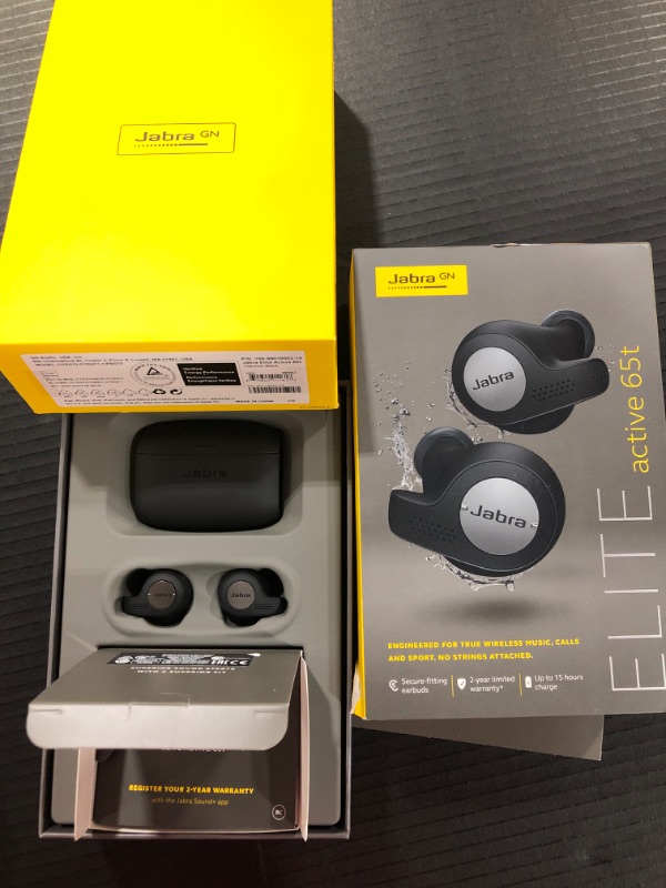 Photo 2 of Jabra Elite Active 65t Stereo Bluetooth Headset - Black Titanium
