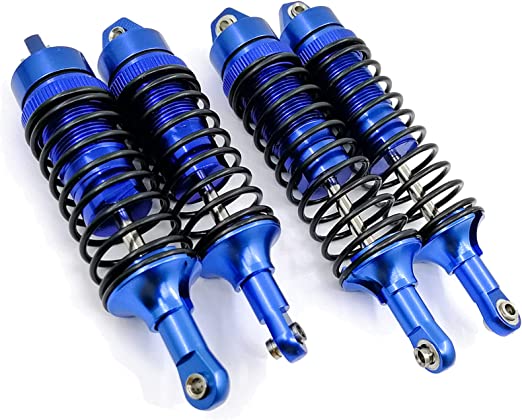 Photo 1 of 4PCS Aluminum Front Rear Shock Absorber Assembled for 1/10 Traxxas Slash 4x4 4WD Upgrade Parts Replace 5862 (Navy Blue)
