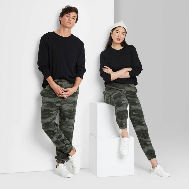 Photo 1 of Women's High-Rise Fleece Sweatpants - Wild Fable™ Camouflage
