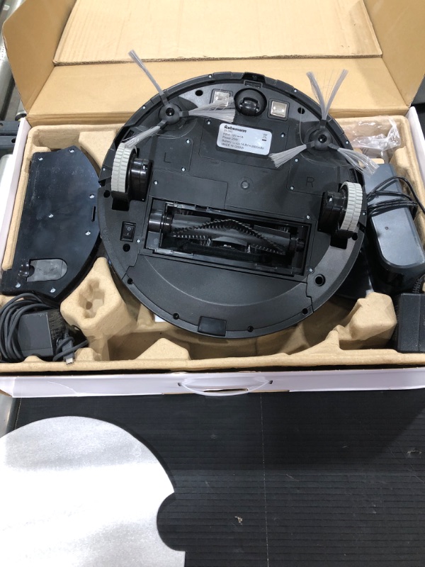 Photo 3 of Robot Vacuum and Mop Cleaner, Robomann X9 Adopt Upgraded GYRO Navigation Technology, App Control, Scheduled, 600ML Dustbox, 400ML Watertank, 120 Mins Runtime, Compatible with Alexa
