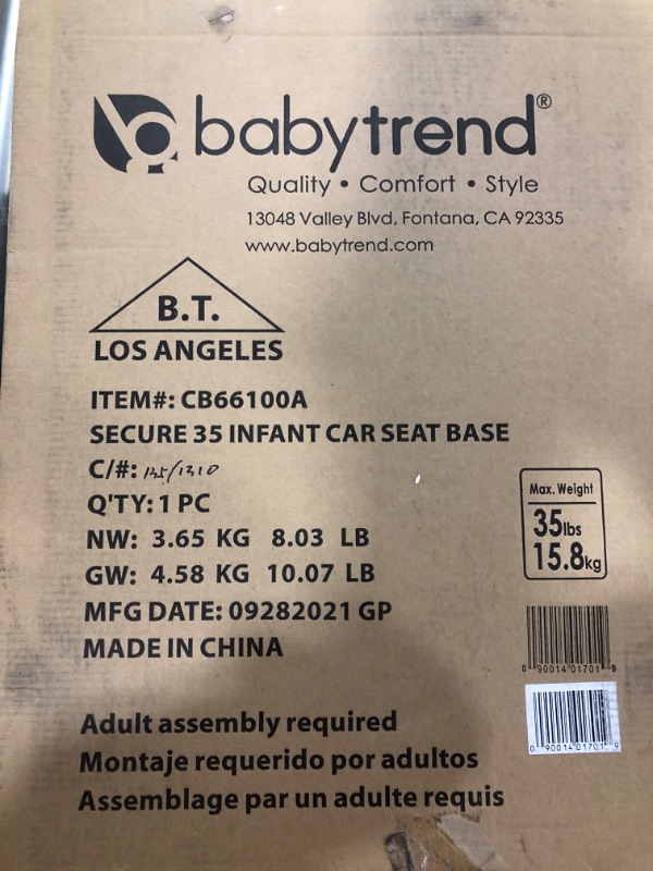 Photo 4 of Baby Trend Secure 35 Lbs Infant Car Seat Base Black
