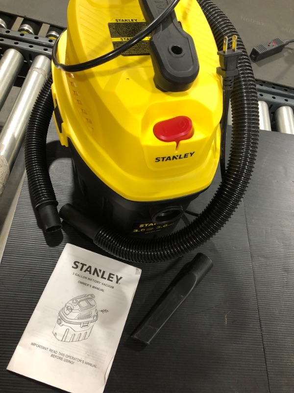 Photo 2 of Stanley Black & Decker SL18910P-3 -3 Gallon Wet Dry Vacuum, 3 Peak HP Poly 2 in 1 Vacuum
