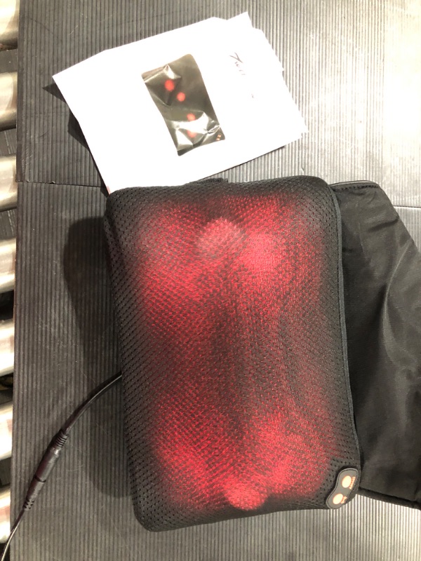 Photo 2 of Back Massager, Woqqw Shiatsu Back and Neck Massager, Deeper Tissue Kneading Massage Pillow with Heat for Shoulders
