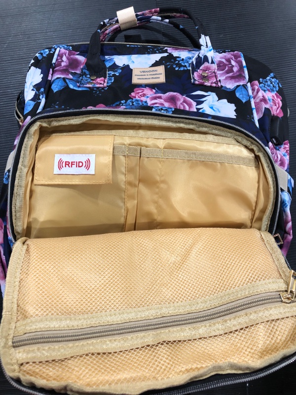 Photo 1 of Laptop Backpack,15.6 Inch Stylish College School Backpack with USB Port,Water Resistant Casual Daypack Laptop Backpack for Women/Girls/Business/Travel (Flower6)
