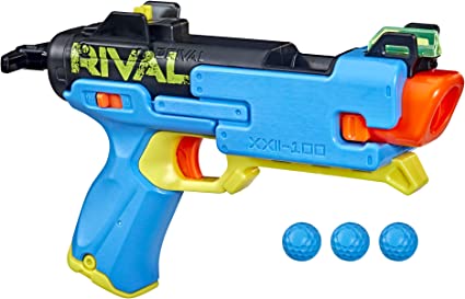 Photo 1 of NERF Rival Fate XXII-100 Blaster, Most Accurate Rival System, Adjustable Rear Sight, Breech Load, Includes 3 Rival Accu-Rounds
