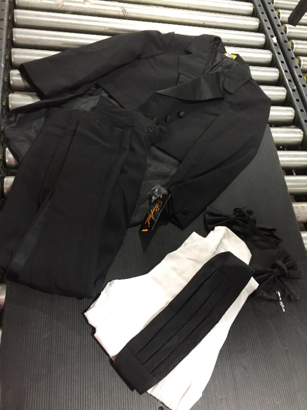 Photo 2 of Rafael Collection Big Boys Black 5 Piece Vest Jacket Pants Special Occasion Tuxedo Suit 10
