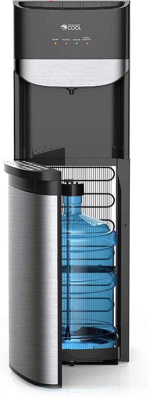 Photo 1 of Bottom Loading Water Cooler Dispenser, 3 or 5 Gallon Bottle, Black with Stainless Steel Door & Trim
