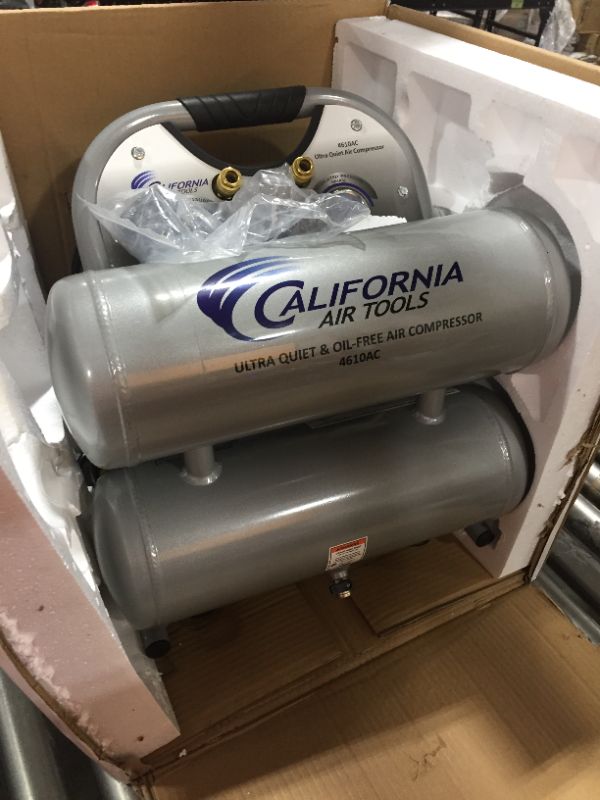 Photo 3 of California Air Tools 4610AC Ultra Quiet Oil Free Powerful 1 HP Air Compressor - 45.5
