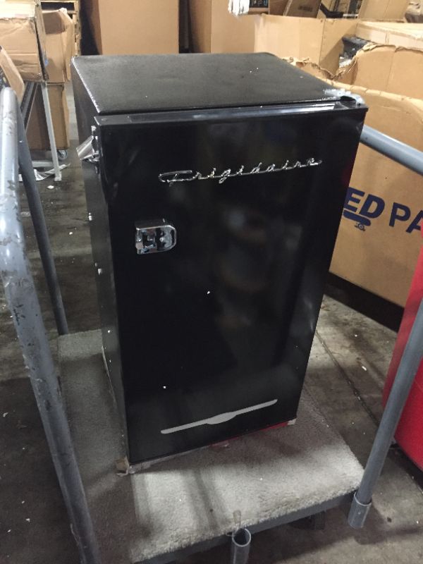 Photo 2 of FRIGIDAIRE EFR376-BLACK 3.1 Cu Ft Black Retro Bar Fridge with Side Bottle Opener
