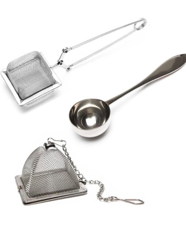 Photo 1 of 2 pack VAHDAM, Set of 2 Infusers & 1 Tea Spoon in one box - Stainless Steel, Tea Strainer - Square Tea Infuser, Triangle Tea Infuser & Perfect Serve Tea Spoon - Durable Tea Maker