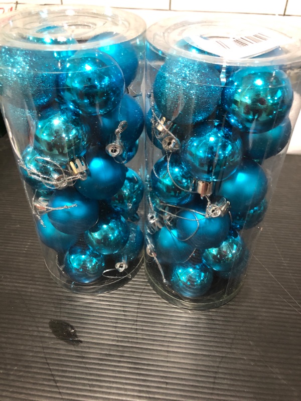 Photo 1 of  2pack Acronde 24PCS 1.57" Christmas Ball Ornaments Xmas Tree Balls Shatterproof Christmas Decoration Perfect Hanging Ball for The Home Holiday Christmas Party Decoration (Lake Blue