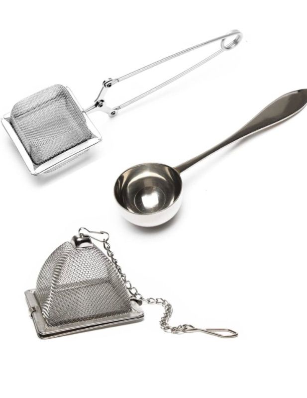 Photo 1 of 2 pack VAHDAM, Set of 2 Infusers & 1 Tea Spoon - Stainless Steel, Tea Strainer - Square Tea Infuser, Triangle Tea Infuser & Perfect Serve Tea Spoon - Durable Tea Maker