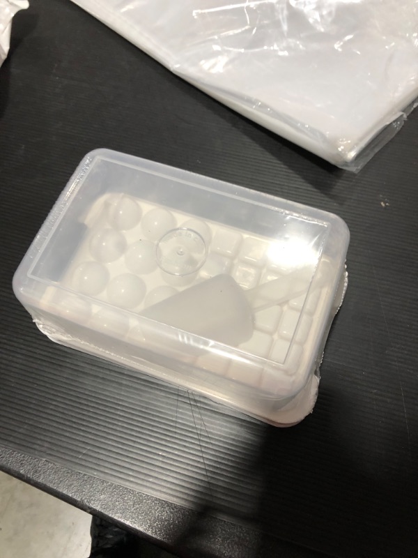 Photo 3 of ?Upgraded?Round Ice Cube Trays with Lid and Bin for Freezer, BPA Free Small Ice Ball Maker Molds with Container and Scoop Circle Ice Trays for Cocktail/Whiskey (12x Spheres, 20x Nuggets