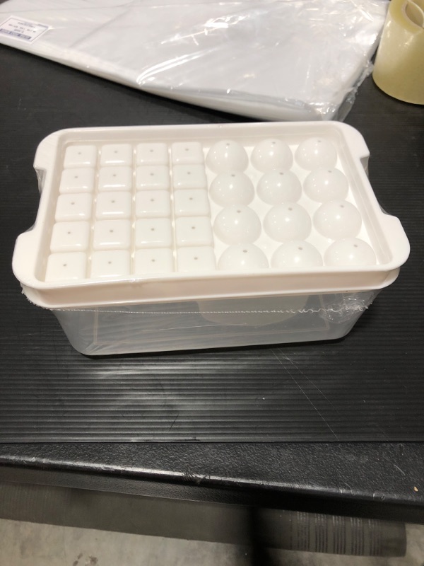 Photo 2 of ?Upgraded?Round Ice Cube Trays with Lid and Bin for Freezer, BPA Free Small Ice Ball Maker Molds with Container and Scoop Circle Ice Trays for Cocktail/Whiskey (12x Spheres, 20x Nuggets