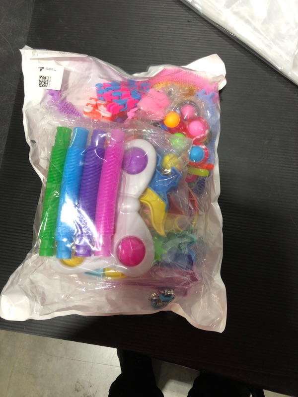 Photo 2 of 28 Pcs Fidget Toys Pack, Pop Keychain Stress Relief Toys Rewards for Classroom Party Favors Unicorn Dinosaur Anxiety Relief Sensory Fidgetget Toys