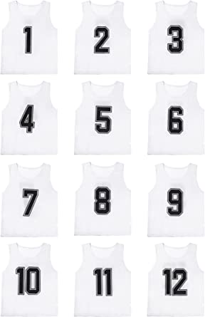 Photo 1 of 12 Pack Scrimmage Training Vests Youth Adults Team Practice Jersey Bibs Pinnies for Football Soccer with a Backpack