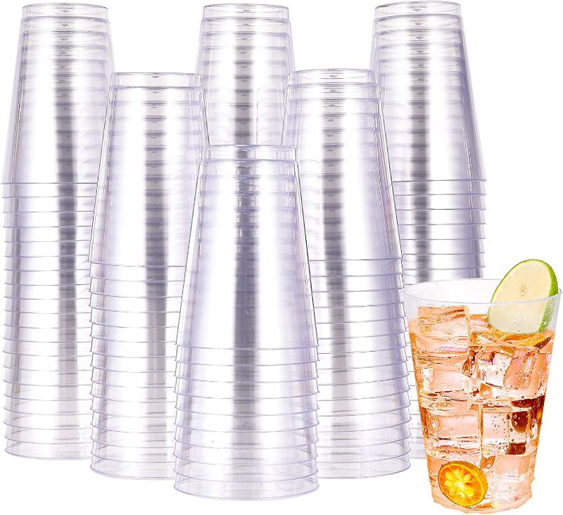 Photo 1 of 16 OZ Clear Disposable Plastic Cups, 100 Pack Clear Plastic Cups Tumblers, Heavy-duty Party Glasses, Disposable Cups for Wedding , Halloween ,Christmas , Thanksgiving Parties
