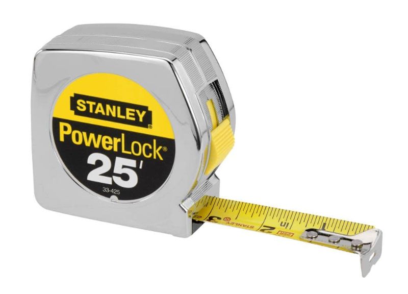 Photo 1 of 25' Stanley PowerLock Tape Measure, Chrome
