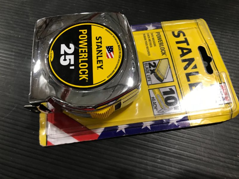 Photo 2 of 25' Stanley PowerLock Tape Measure, Chrome
