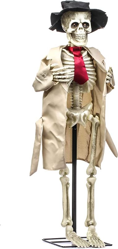 Photo 1 of 40inch Electronic LED Skeleton Ghost West Halloween Decoration,Can Open Hands with Creepy Sounds,Indoor/Outdoor Halloween Decoration
