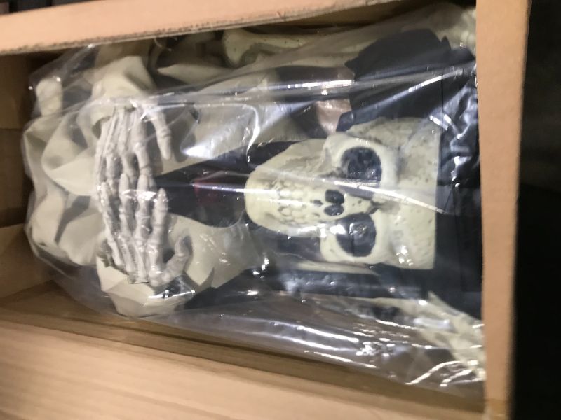 Photo 2 of 40inch Electronic LED Skeleton Ghost West Halloween Decoration,Can Open Hands with Creepy Sounds,Indoor/Outdoor Halloween Decoration
