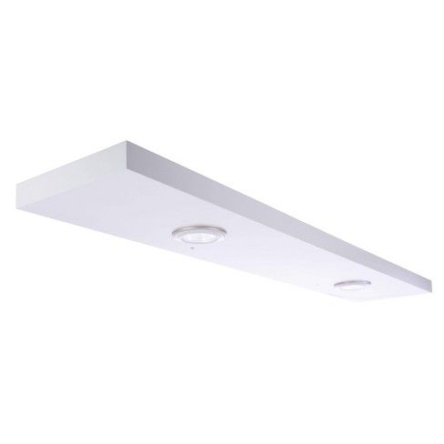 Photo 1 of 48" x 1.5" Stockholm Aberg Floating Shelf with Two LED Lights White - Kiera Grace

