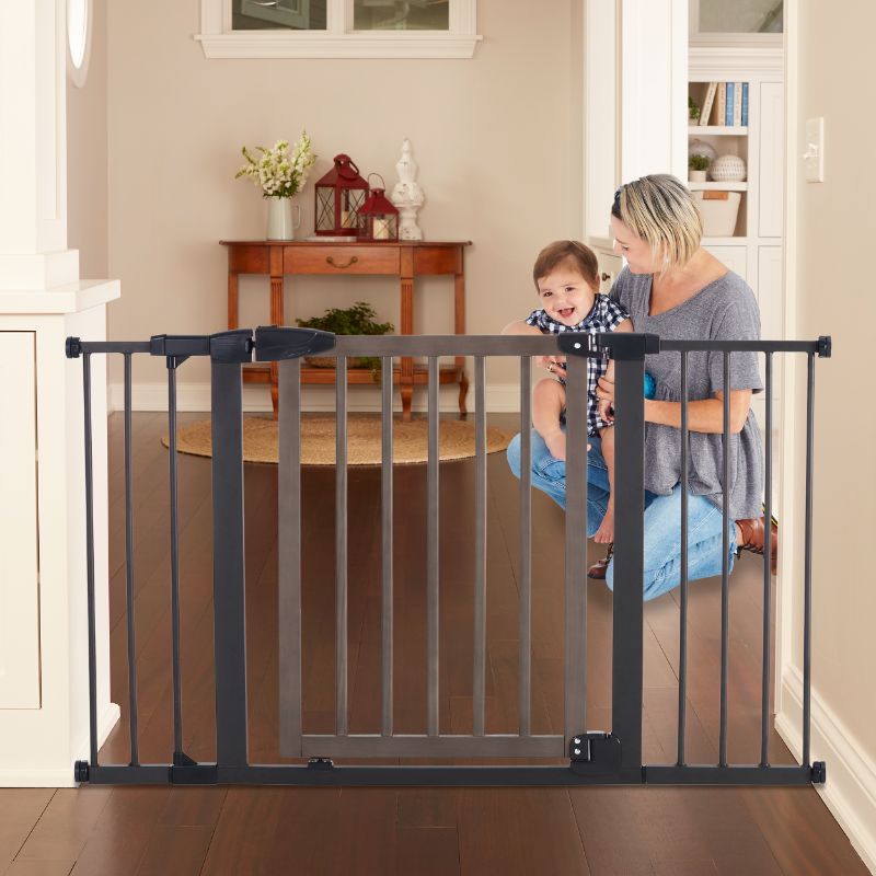 Photo 1 of Toddleroo by North States 47.85" Wide Easy Swing & Lock Baby Gate - Series 2: Extra Security Safety Latch. Hardware Mount. Fits Openings 28.68" - 47.85" Wide (31" Tall, Matte Bronze)
