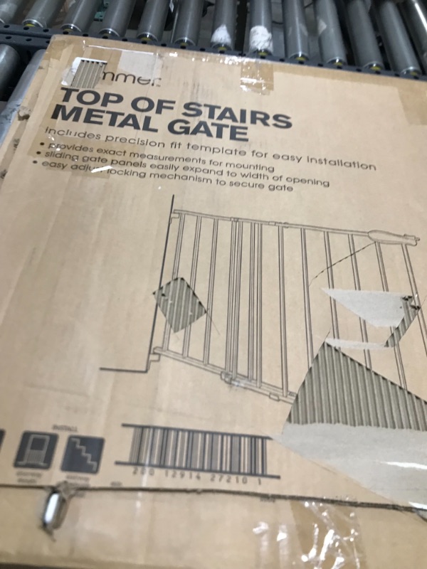 Photo 3 of Summer Top of Stairs Simple to Secure Metal Baby Gate, White Metal Finish – 30” Tall, Fits Openings up to 29” to 42” Wide, Baby and Pet Gate for Doorways and Stairways
