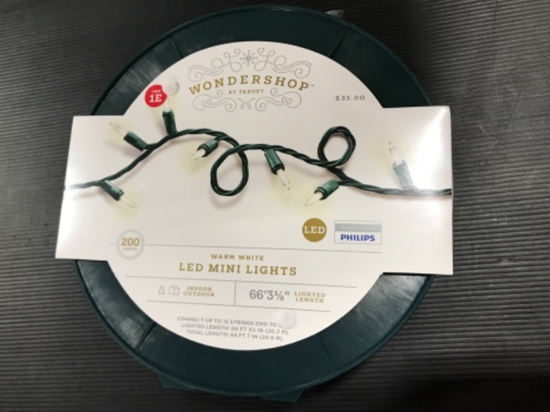 Photo 1 of 200ct LED Smooth Mini Christmas String Lights with Green Wire - Wondershop