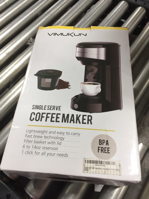 Photo 1 of Single Serve Coffee Maker Coffee Brewer Compatible with K-Cup Single Cup Capsule with 6 to 14oz Reservoir, Mini Size (Blue)

