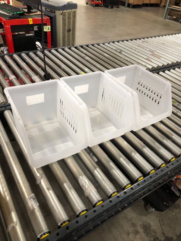 Photo 1 of 3ct Large Plastic Stackable Storage Bin Clear - Bullseye's Playground™